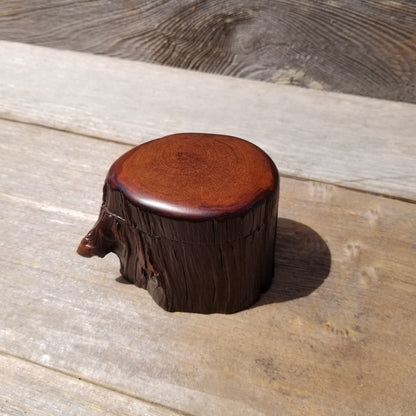 Wood Ring Box Redwood Rustic Handmade California Redwood Jewelry Box Storage Box Token Ashes #467