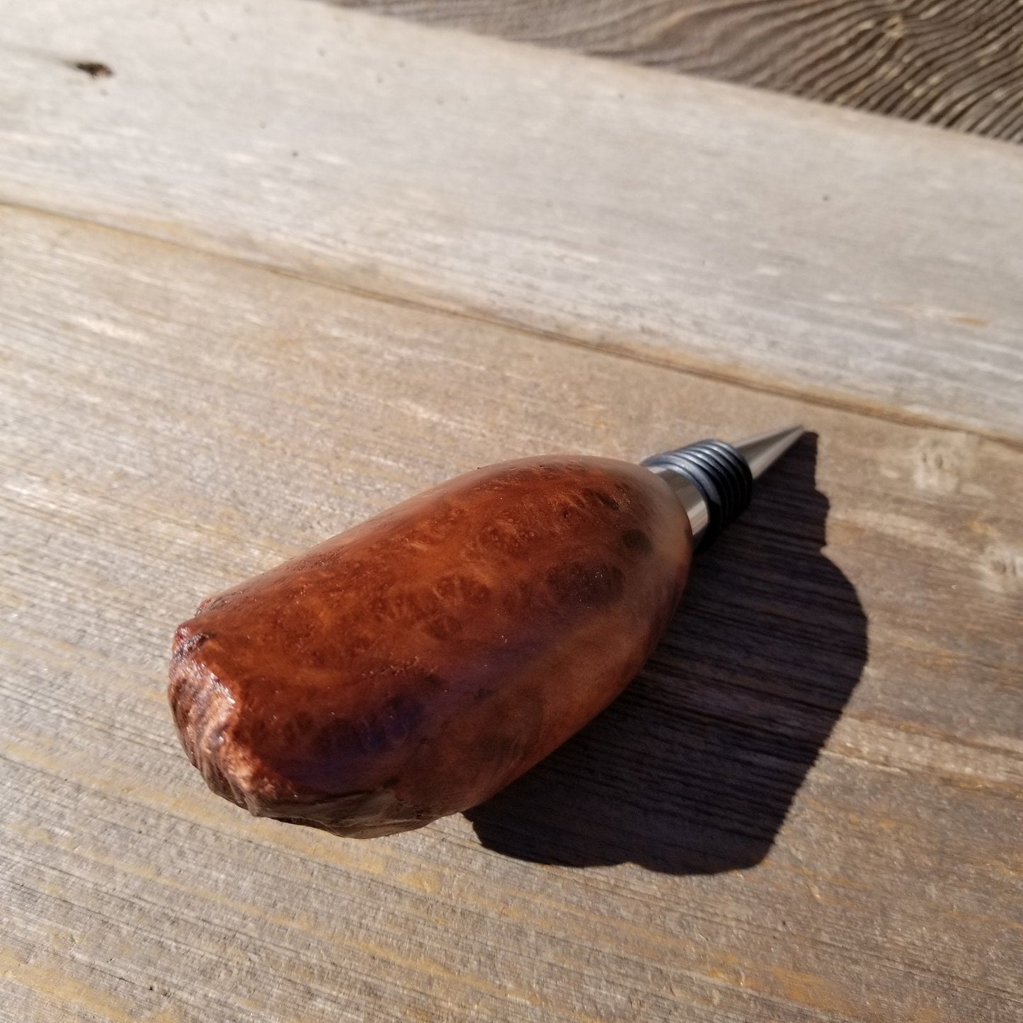 Wine Stopper Redwood Live Edge Rustic Redwood Burl - #575 Hand Turned Handmade Wine Lover Gift - Wood Gift