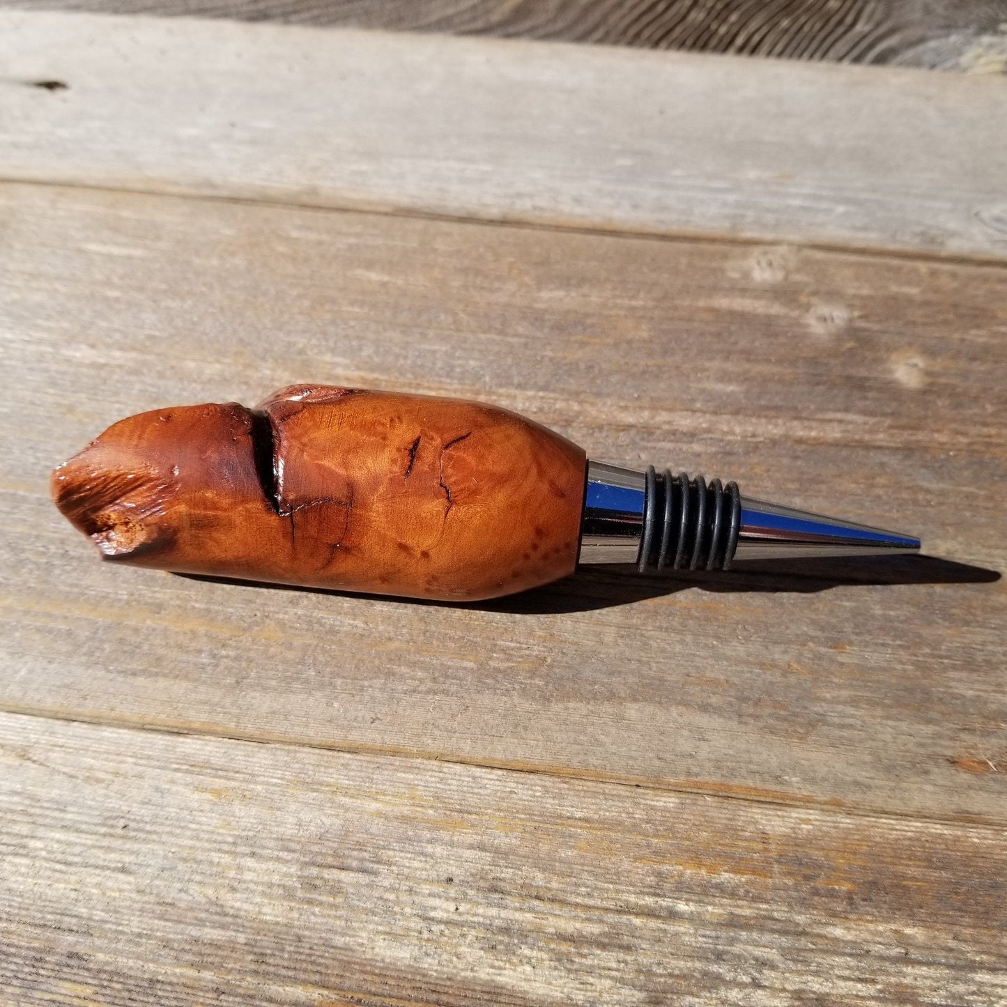 Wine Stopper Wood Redwood Live Edge Rustic Redwood Burl - Handmade #577 Wine Lover Gift - Wood Gift Hand Turned Made in USA