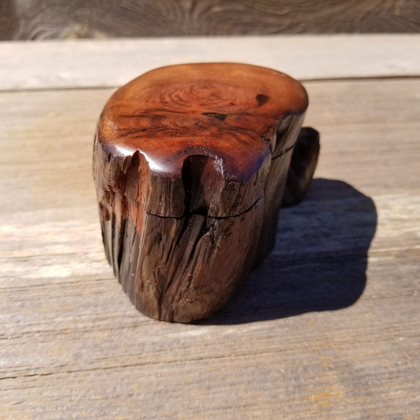 Handmade Ring Box Wood Box with Redwood Rustic Handmade California Redwood Jewelry Box Storage Box Token Ashes #366