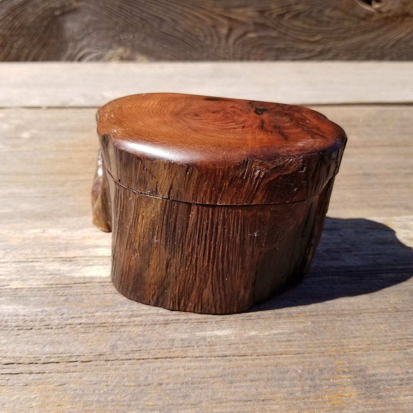 Handmade Ring Box Wood Box with Redwood Rustic Handmade California Redwood Jewelry Box Storage Box Token Ashes #366