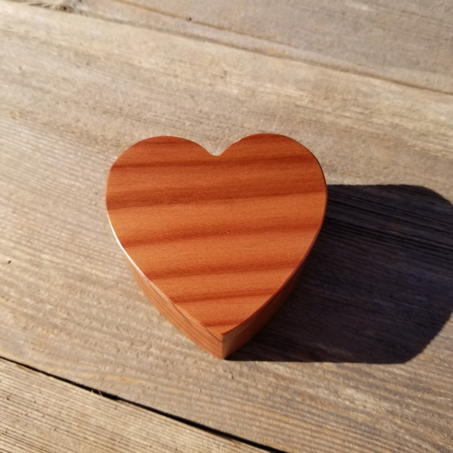 Handmade Wood Box with Redwood Heart Ring Box California Redwood #315