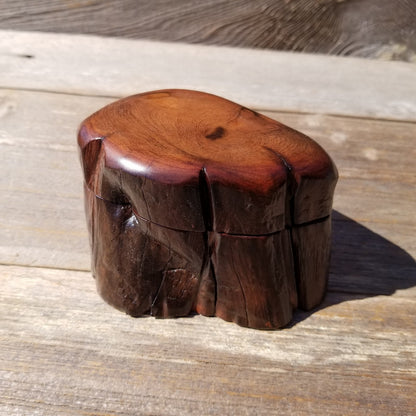 Wood Ring Box Redwood Rustic Handmade #523 California Storage Live Edge Mini Birthday Gift Christmas Gift Mother's Day Gift