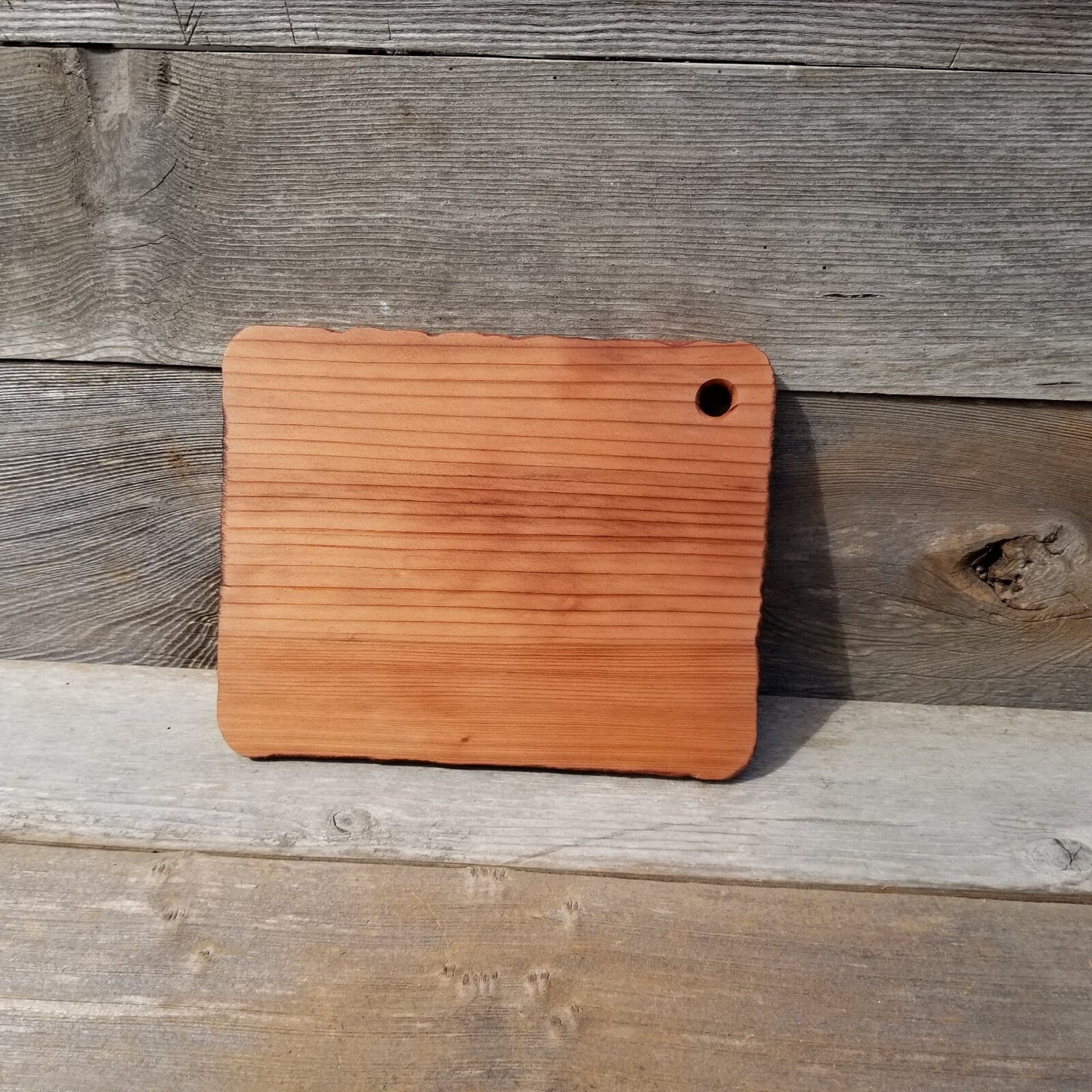 Wood Charcuterie and Cheese Board Small - Rustic California Redwood - 8 x 11 - Serving Platter - Plank - Wood Gift - Platter