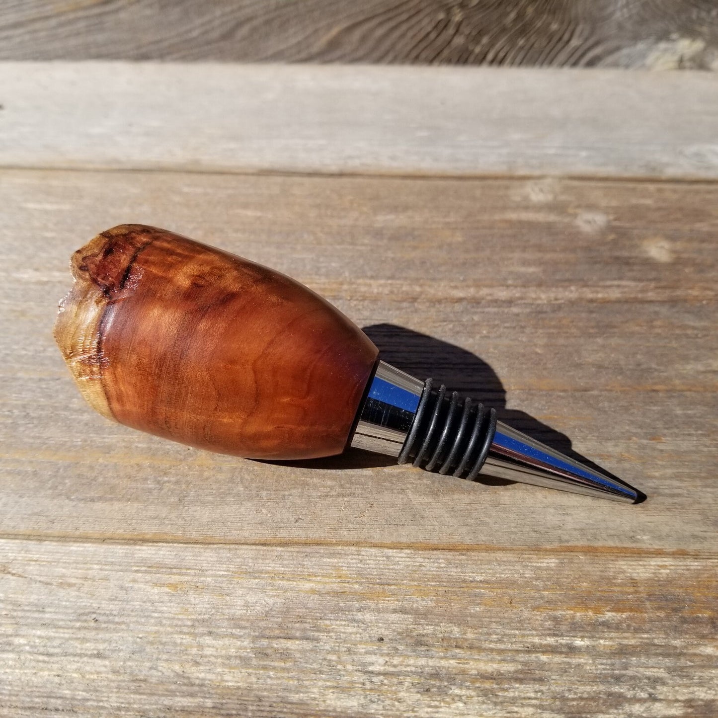 Wine Stopper Redwood Live Edge Rustic Redwood Burl - #579 Hand Turned Handmade Wine Lover Gift - Wood Gift