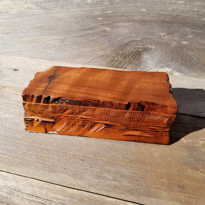 Wood Jewelry Box Redwood Tree Engraved Rustic Handmade Curly Wood #436 Mens Valet Christmas Gift 5th Anniversary