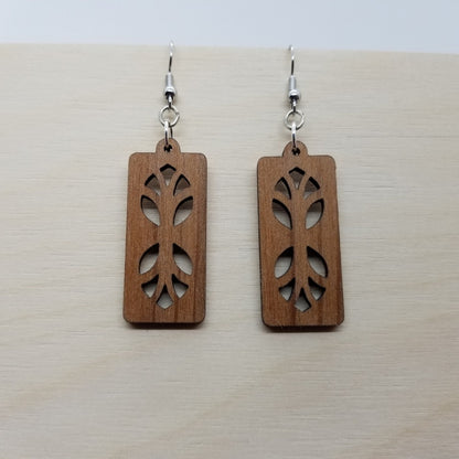 Wood Earrings - Cutout Branches or Tree Earrings - Dangle Earrings - CA Souvenir Keepsake - Anniversary Gift