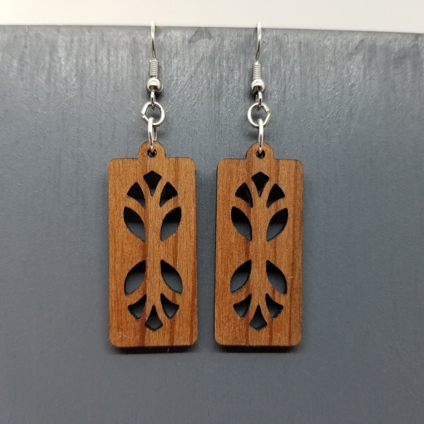 Wood Earrings - Cutout Branches or Tree Earrings - Dangle Earrings - CA Souvenir Keepsake - Anniversary Gift