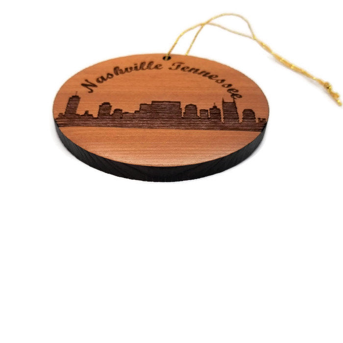 Nashville Tennessee Ornament Nashville Skyline Handmade Wood Ornament Made in USA TN Christmas Souvenir Laser Cut