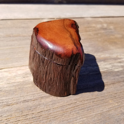 Wood Ring Box Redwood Rustic Handmade California Redwood Jewelry Box Storage Box Token Ashes #375