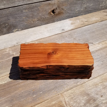 Wood Jewelry Box Redwood Rustic Handmade California Storage Live Edge #278