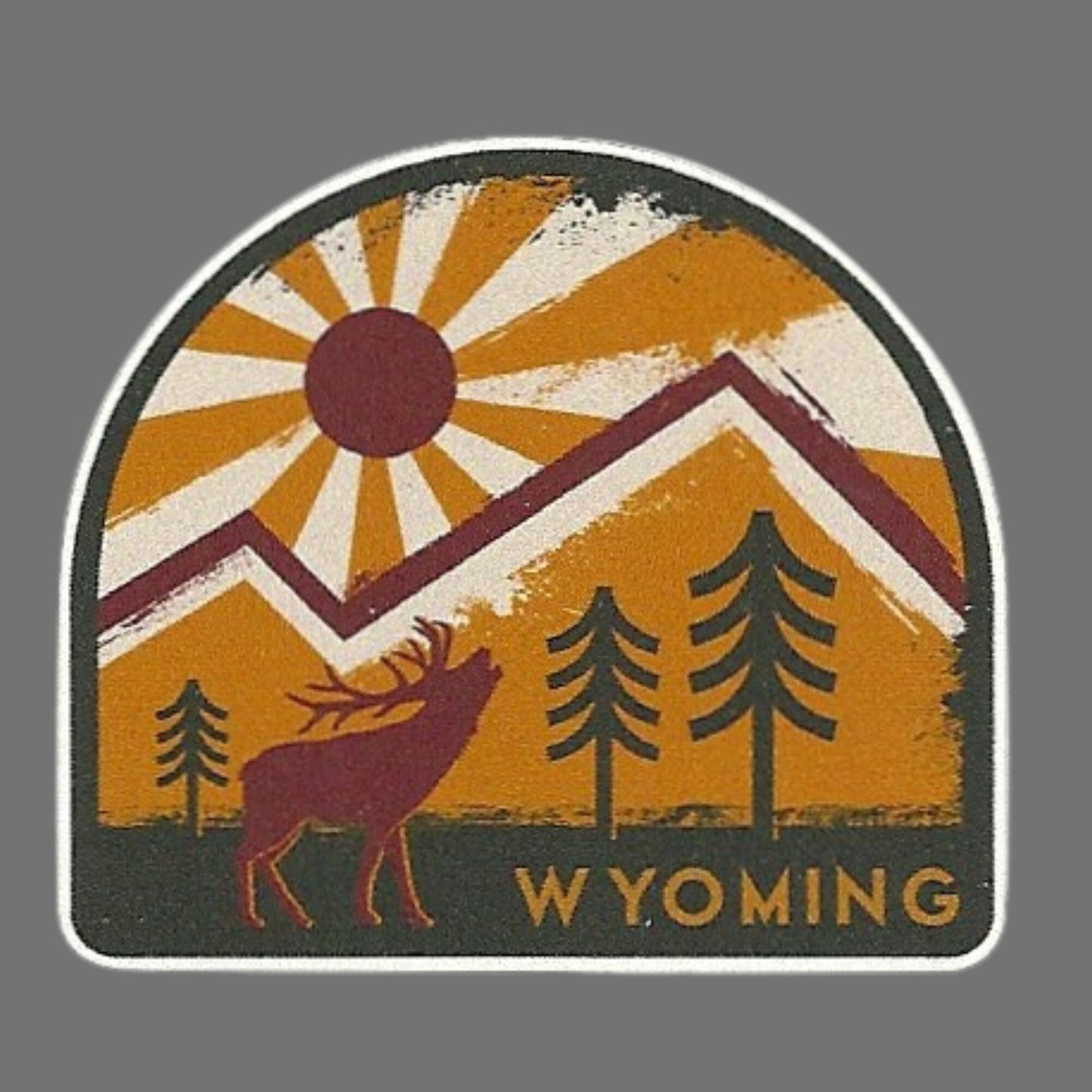 Wyoming Decal – WY Travel Sticker – Souvenir Sticker – Travel Gift 2" Made in USA 2 Inch Arch