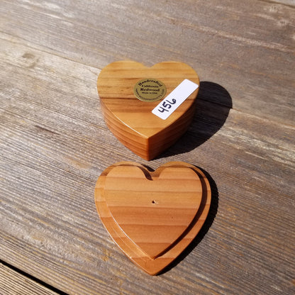 Handmade Wood Box with Redwood Heart Ring Box California Redwood #456 Christmas Gift Anniversary Gift Mothers Day Ideas