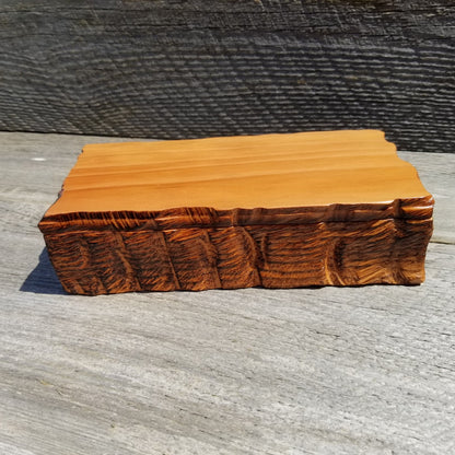 Wood Jewelry Box Redwood Rustic Handmade California Storage Live Edge #267 5th Anniversary Gift Christmas Present