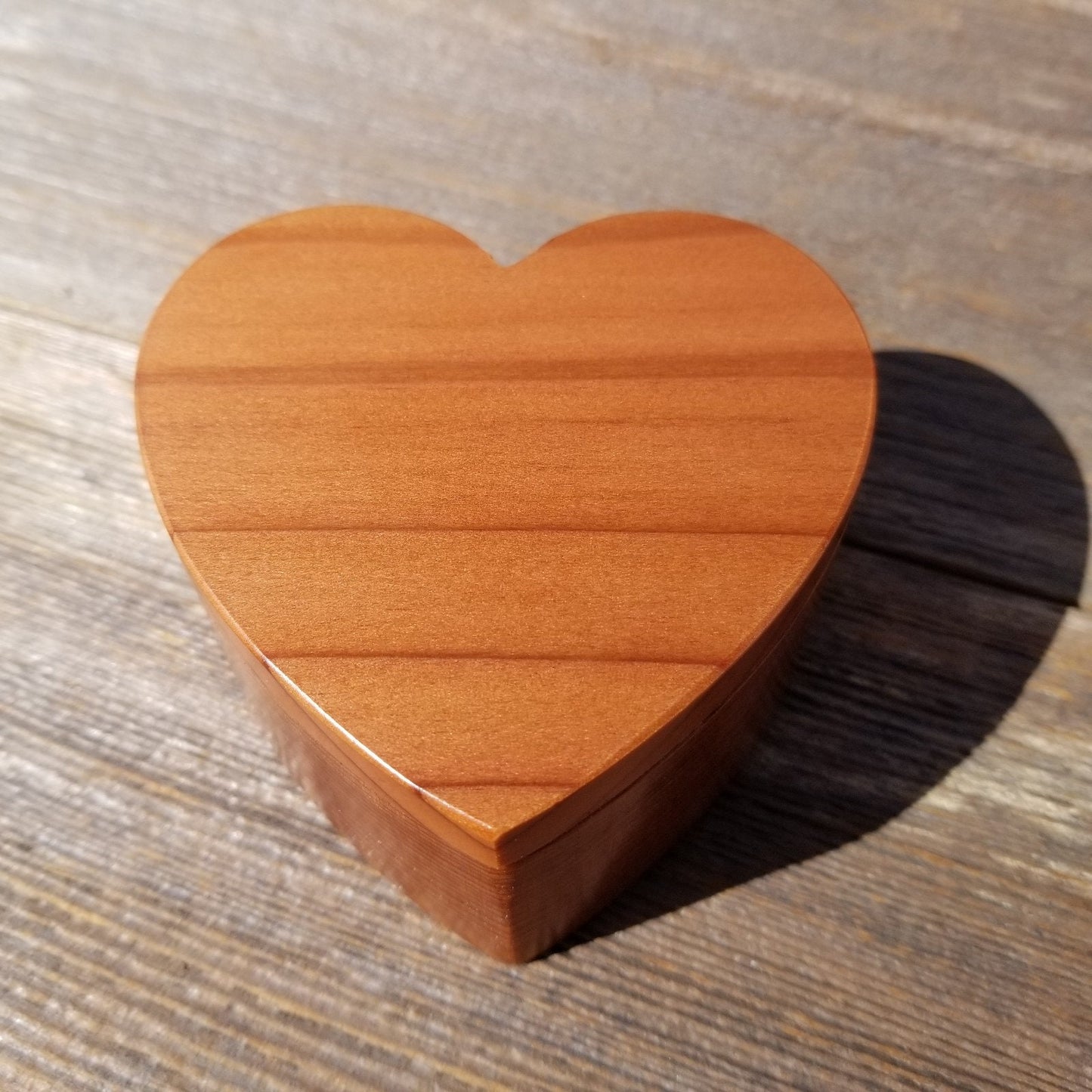 Handmade Wood Box with Redwood Heart Ring Box California Redwood #454 Mothers Day Anniversary Gift Ideas