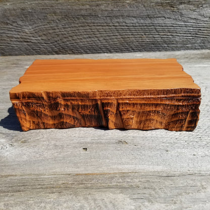 Wood Jewelry Box Redwood Rustic Handmade California Storage Live Edge #270 5th Anniversary Gift Stash Box Birthday Gift