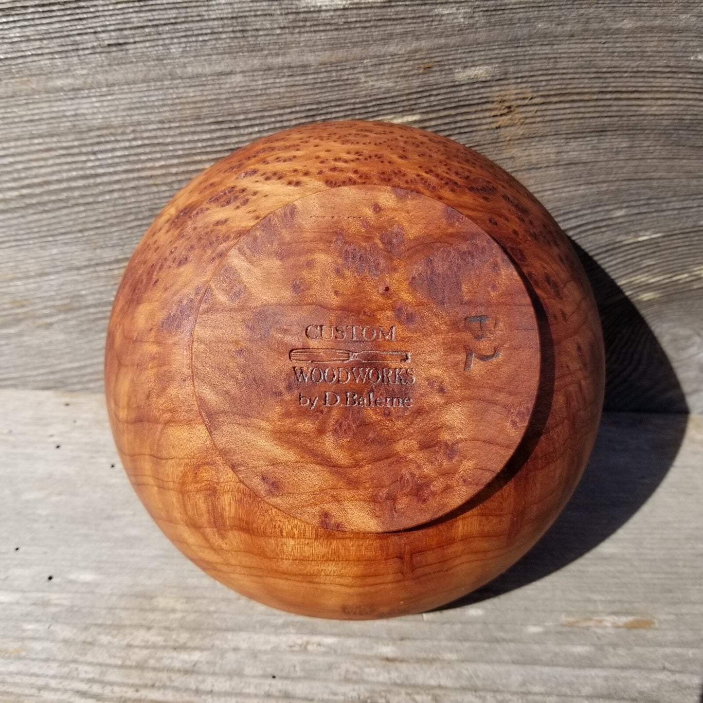 Redwood Bowl Burl Hand Turned 5.5 Inch Wood Salad Bowl #450 Made out of Rare Redwood Gorgeous Grain