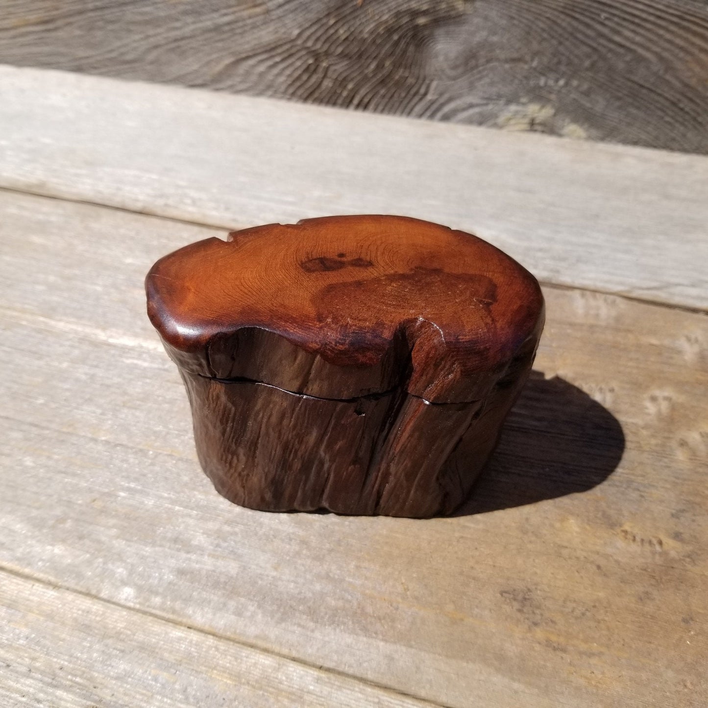 Handmade Wood Box with Redwood Rustic Handmade Ring Box California Redwood #466 Christmas Gift Anniversary Gift Ideas