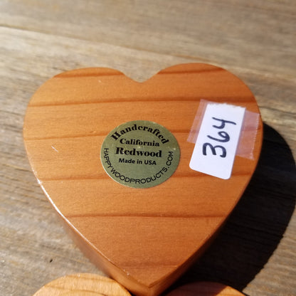 Handmade Wood Box with Redwood Heart Ring Box California Redwood #364 Christmas Gift Anniversary Gift Ideas