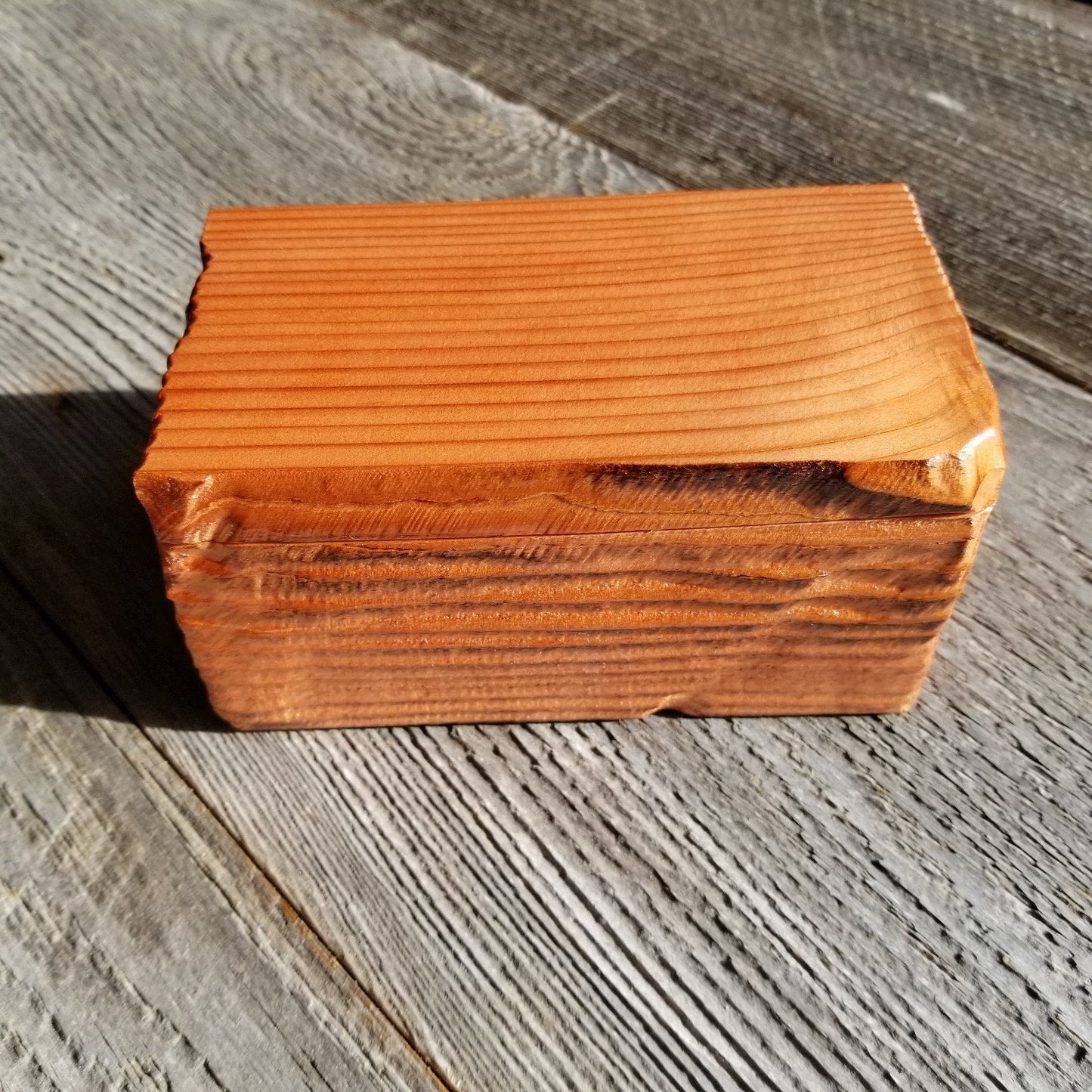 Wood Jewelry Box Burl Redwood Rustic Handmade California Storage Live Edge #401 5th Anniversary Gift Christmas Present 4 x 6 Box