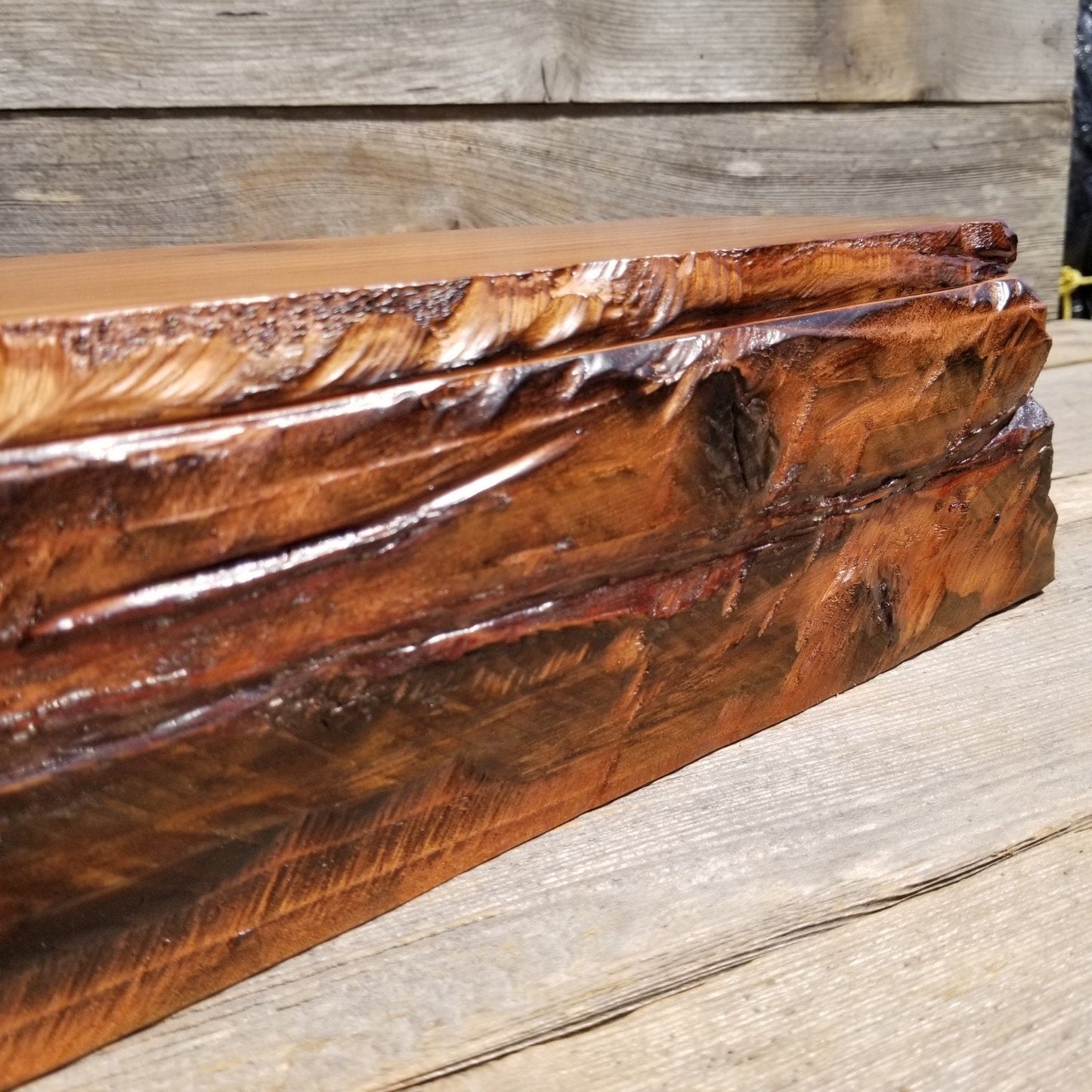 Wood Jewelry Box Redwood Rustic Handmade California Storage Live Edge #277