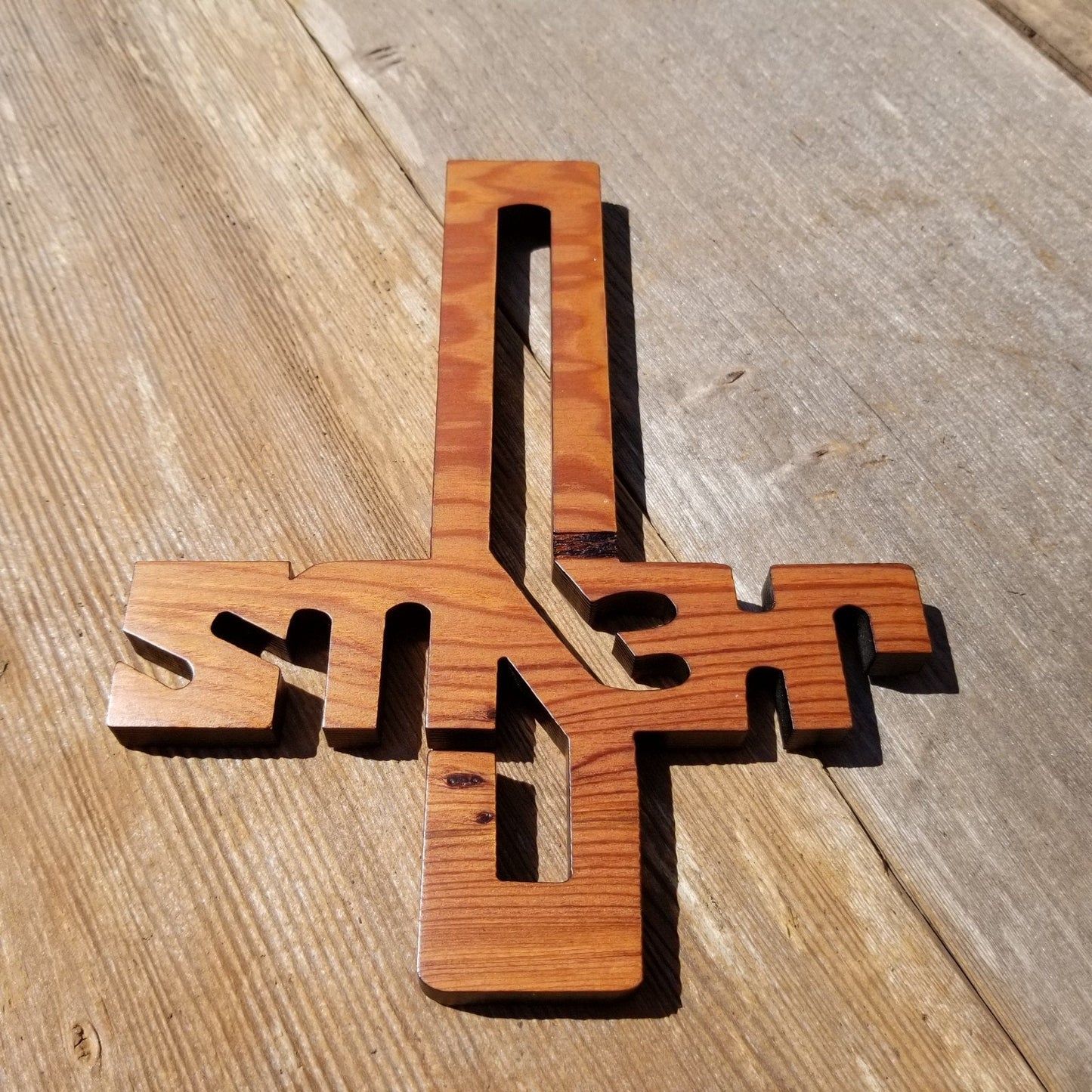 Wood Wall Cross - Jesus Cross - Wooden Cross - Wall Cross - Redwood Wall Hanging - Cross For Wall - 7.5"