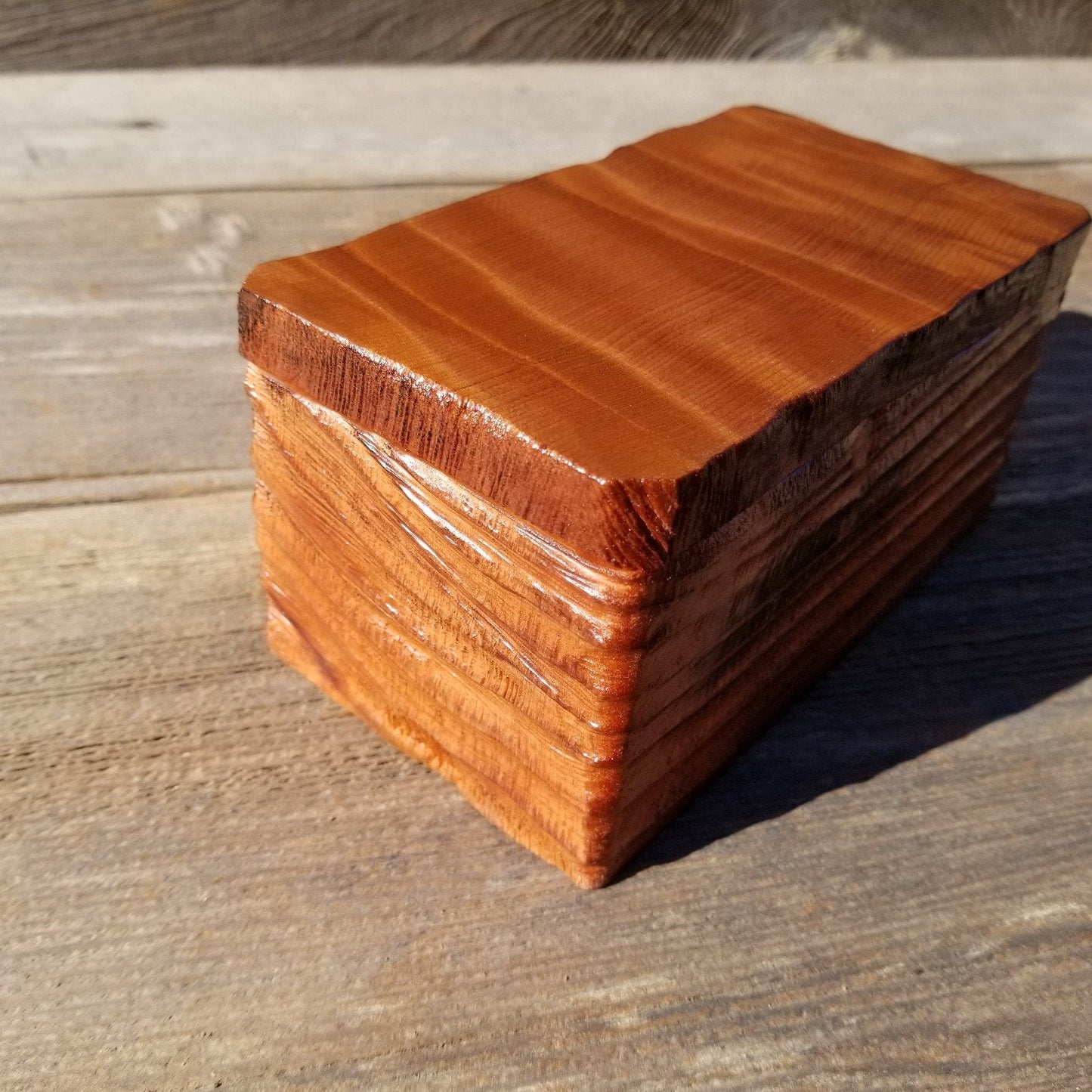 Handmade Wood Box with Redwood Rustic Handmade Jewelry Box California Redwood Jewelry Box Storage Box Limb Box #323 Coin Box