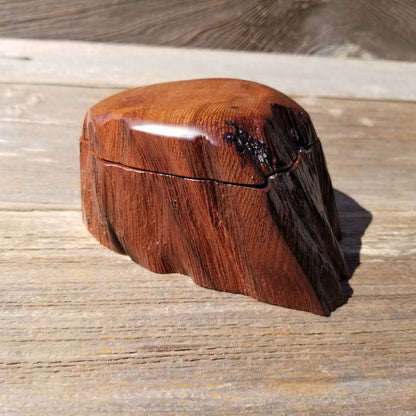 Wood Ring Box Redwood Rustic Handmade #513 California Storage Live Edge Mini Birthday Gift Christmas Gift Mother's Day Gift