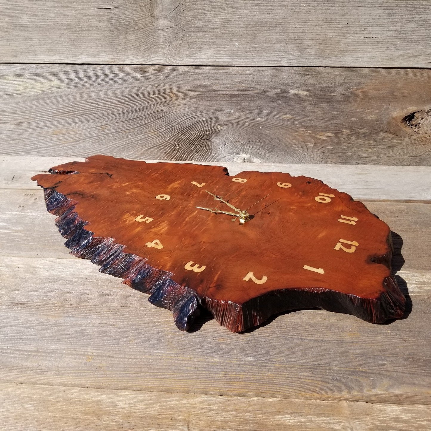 Wood Wall Clock Redwood Burl Hanging Art Rustic Slab #491 Anniversary Gift One of a Kind Unique Gift Handmade LG