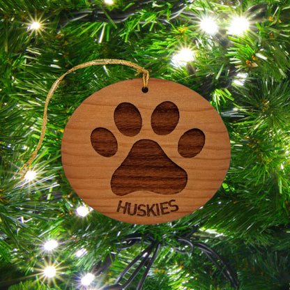 Fortuna Huskies Paw Christmas Ornament California Redwood High School Pride