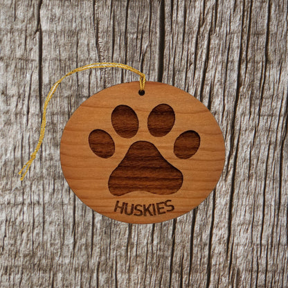 Fortuna Huskies Paw Christmas Ornament California Redwood High School Pride