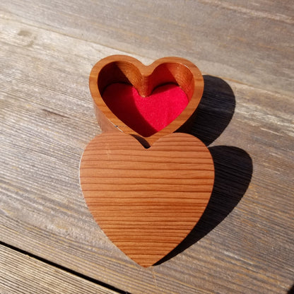 Handmade Wood Box with Redwood Heart Ring Box California Redwood #453 Christmas Gift Anniversary Gift Ideas