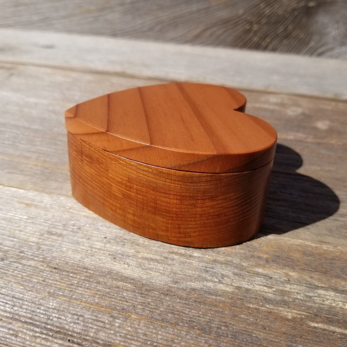 Handmade Wood Box with Redwood Heart Ring Box California Redwood #454 Mothers Day Anniversary Gift Ideas