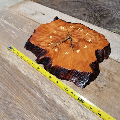 Wood Wall Clock Redwood Clock Handmade Wall Hanging Rustic Wedding Gift Burl Live Edge #486 Anniversary Small