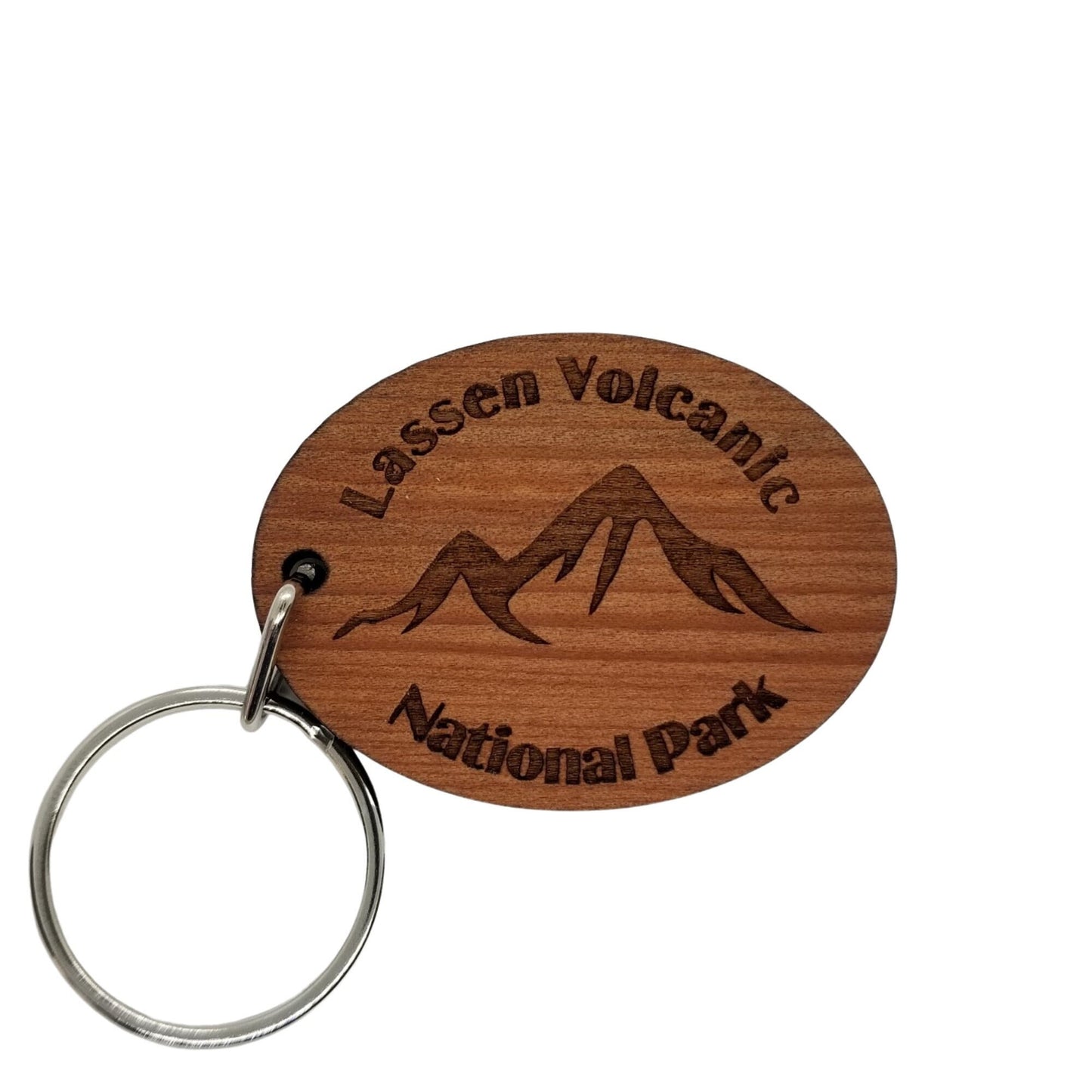 Lassen Volcanic National Park Keychain Mt Lassen Mountains Wood Keyring California Ski Skiing Skier Hiking Souvenir Travel Gift Key Tag Bag