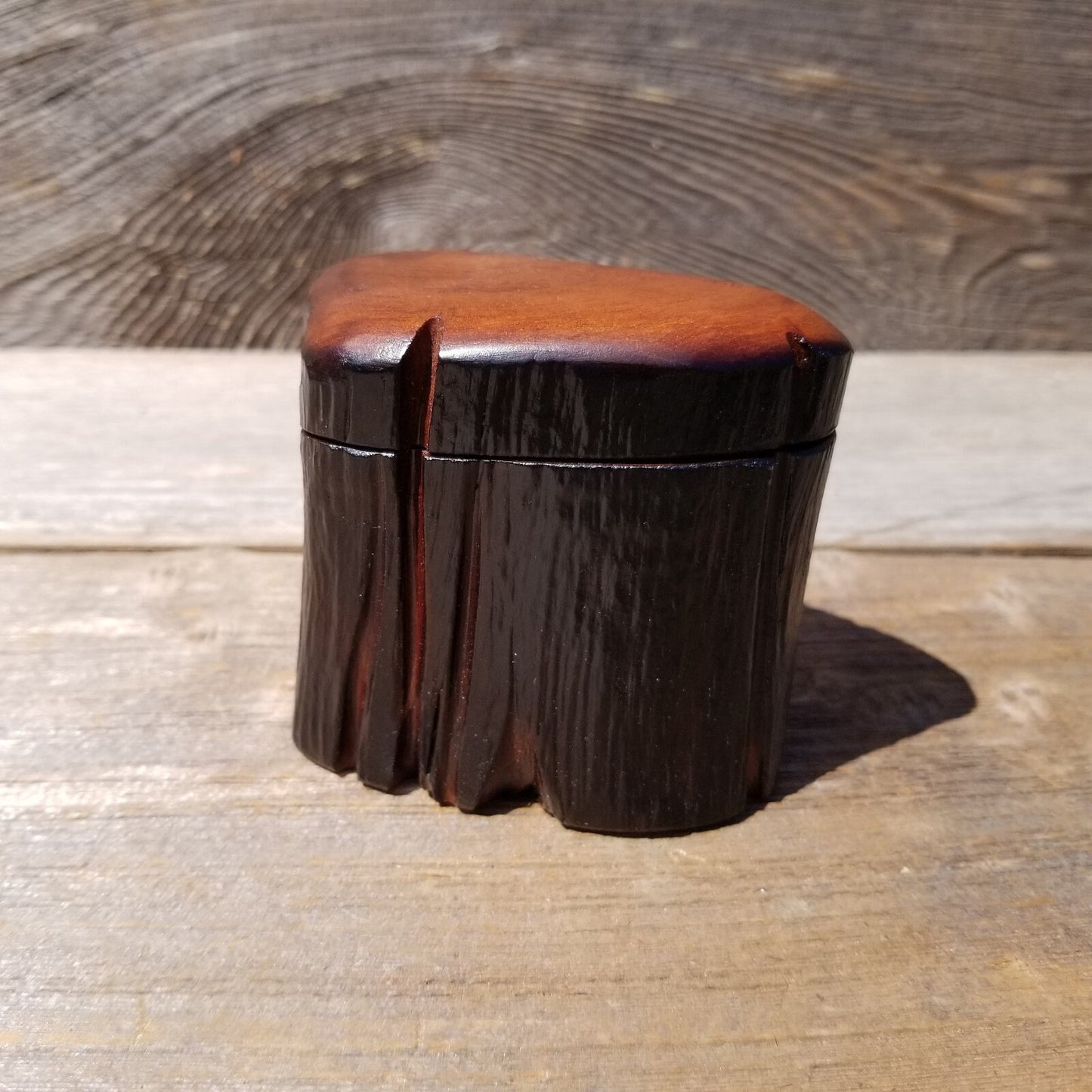 Wood Ring Box Redwood Rustic Handmade California Storage #469 Engagement Birthday Gift Mother's Day Gift Gift for Friend