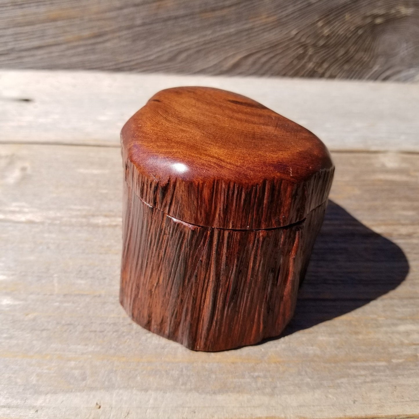 Wood Ring Box Redwood Rustic Handmade California #514 Storage Engagement Birthday Gift Mother's Day Gift Gift for Friend