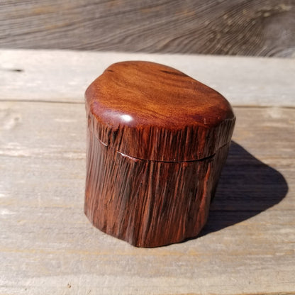 Wood Ring Box Redwood Rustic Handmade California #514 Storage Engagement Birthday Gift Mother's Day Gift Gift for Friend