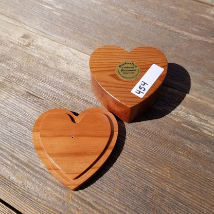 Handmade Wood Box with Redwood Heart Ring Box California Redwood #454 Mothers Day Anniversary Gift Ideas