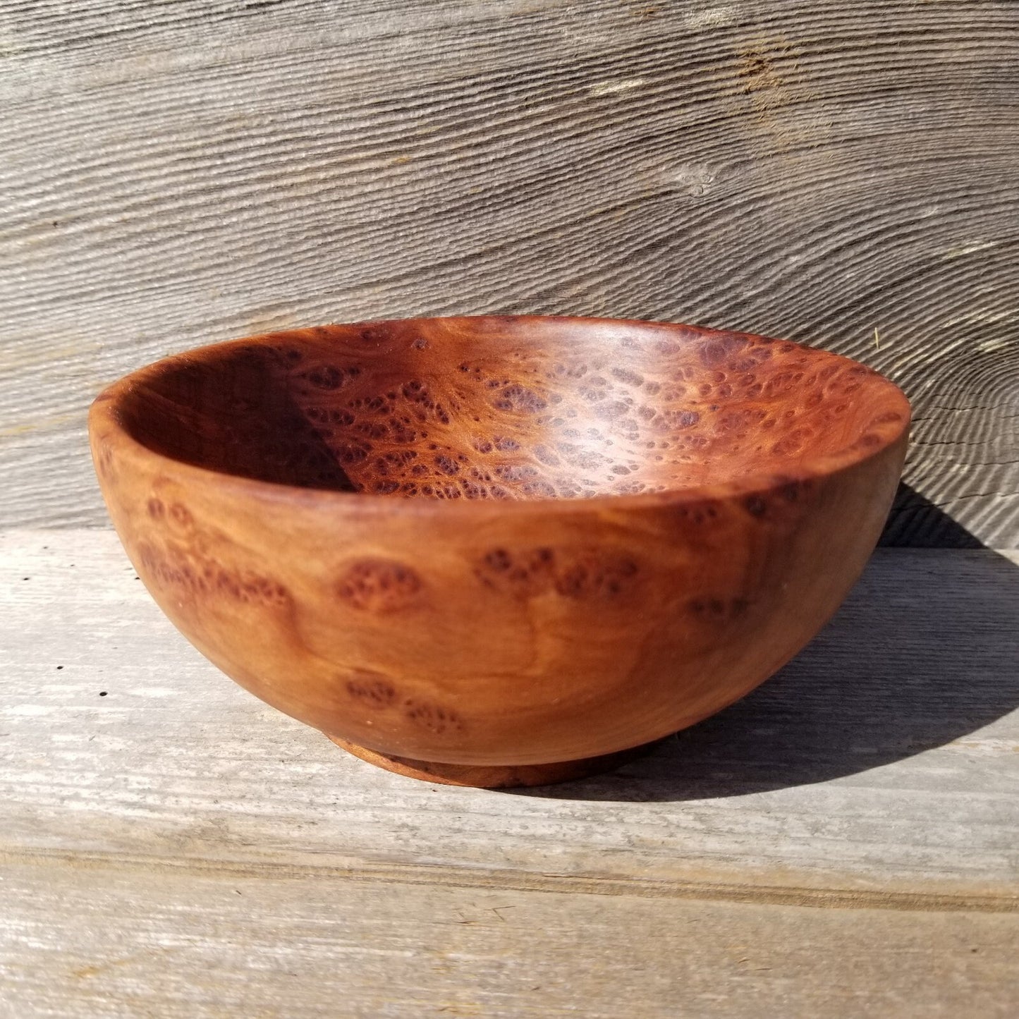 Redwood Bowl Burl Hand Turned 5.5 Inch Wood Salad Bowl #450 Made out of Rare Redwood Gorgeous Grain