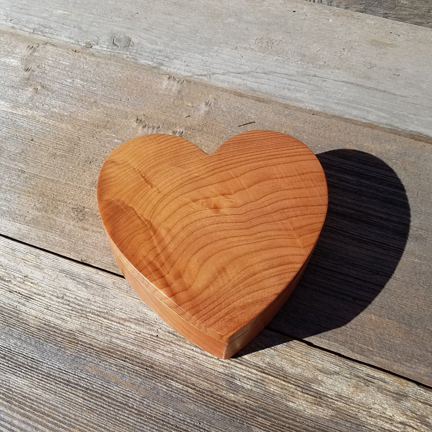 Wood Heart Box with California Redwood Jewelry Box - Ring Box - Handmade #333 Christmas Gift - Anniversary Gift - Mother's Day Gift Idea