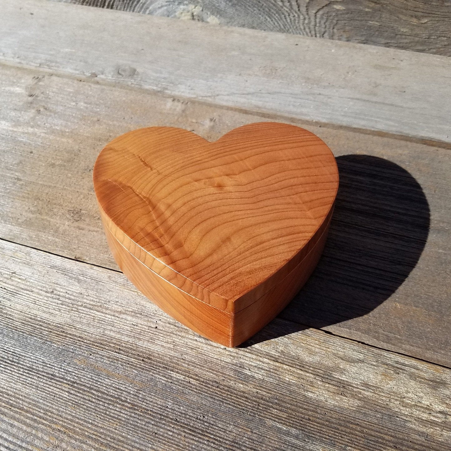 Wood Heart Box with California Redwood Jewelry Box - Ring Box - Handmade #333 Christmas Gift - Anniversary Gift - Mother's Day Gift Idea