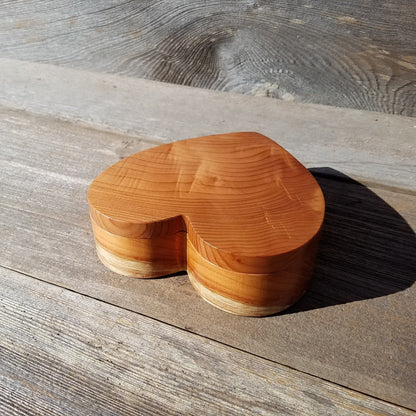 Wood Heart Box with California Redwood Jewelry Box - Ring Box - Handmade #333 Christmas Gift - Anniversary Gift - Mother's Day Gift Idea