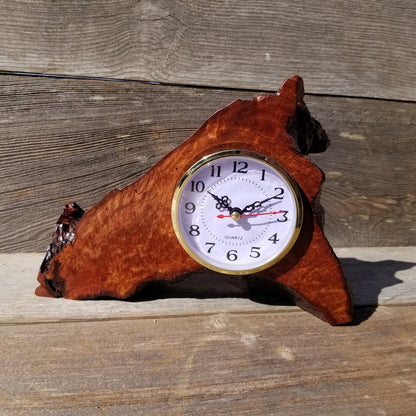 Wood Desk Clock Handmade California Redwood Burl Table Shelf #564 Birthday Gift Wedding Gift Engagement Gift Housewarming Gift