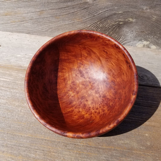 Redwood Bowl Burl Hand Turned 5.5 Inch Wood Salad Bowl Made out of Rare Redwood Gorgeous Grain #451