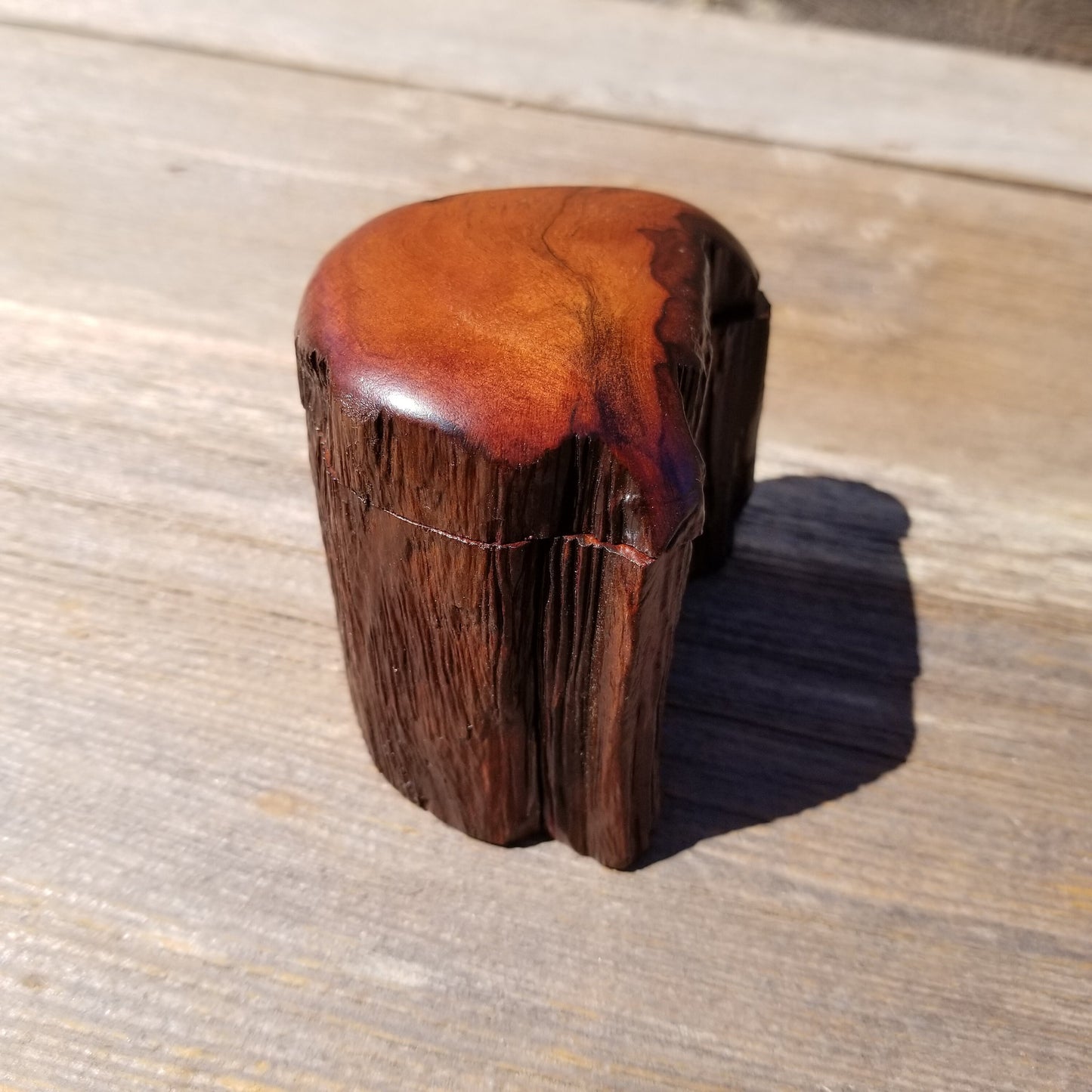 Wood Ring Box Redwood Rustic Handmade California Storage Live Edge Mini #359 Birthday Gift Christmas Gift Mother's Day Gift