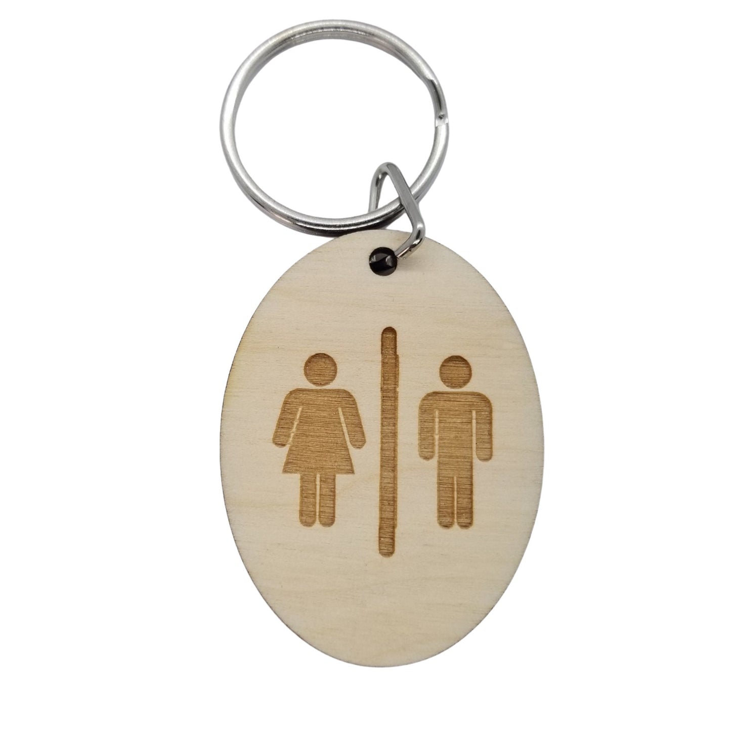 Bathroom Wood Keychain Key Ring Keychain Gift - Key Chain Key Tag Key Ring Key Fob - Restroom Key Marker