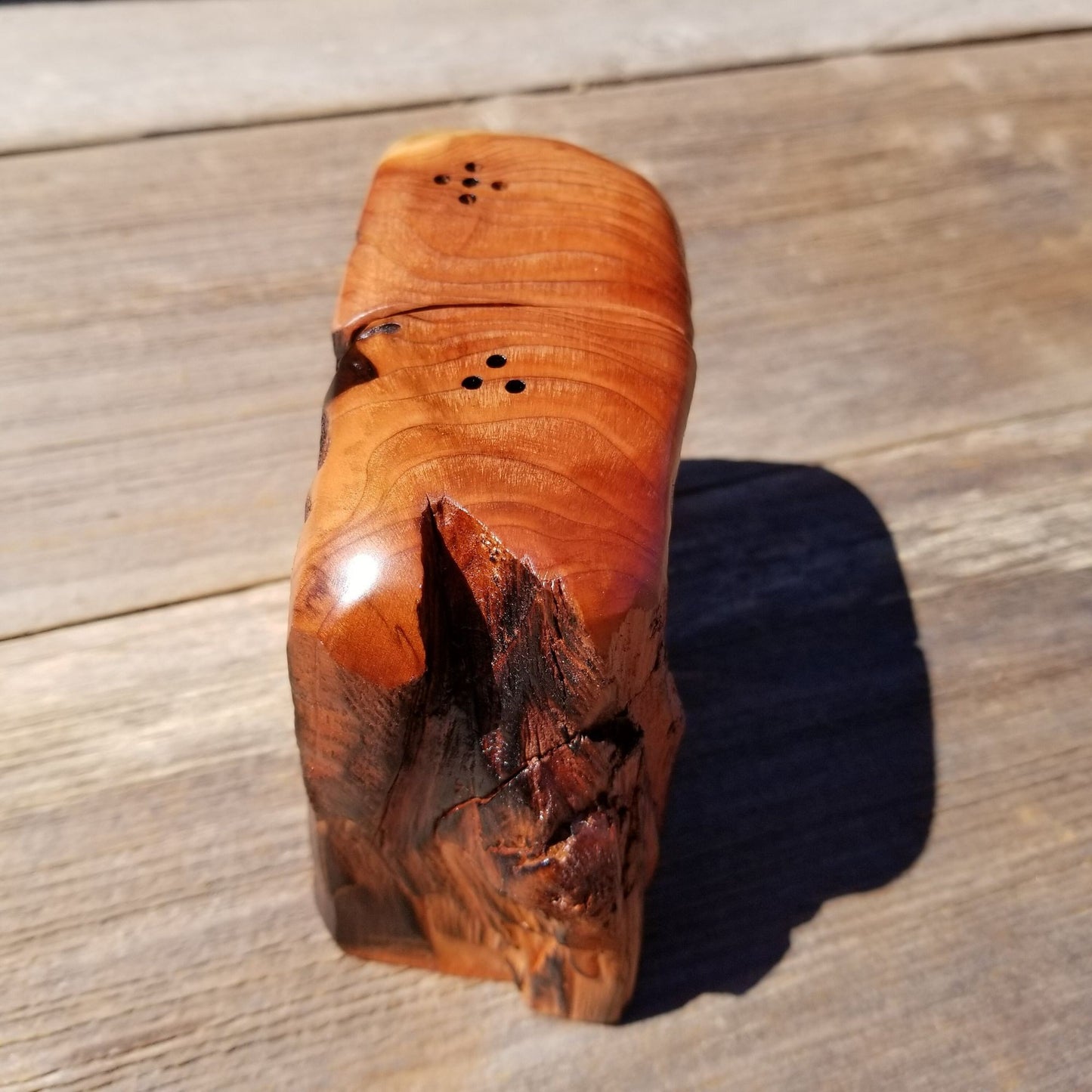 Wood Salt and Pepper Shakers Rustic California Redwood Set Handmade #382 Manly Gift Engagement Gift Housewarming Gift Lodge Style