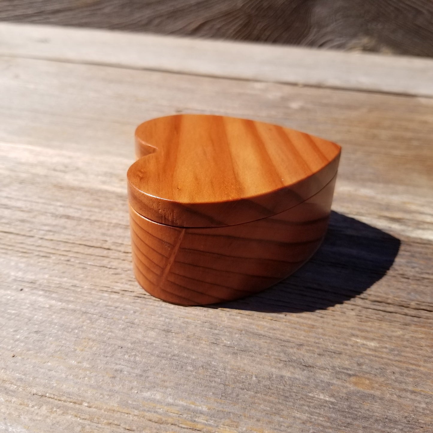 Handmade Wood Box with Redwood Heart Ring Box California Redwood #365 Christmas Gift Anniversary Gift Ideas