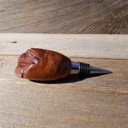 Wood Wine Stopper Redwood Rustic Redwood Burl Handmade #582 Made in USA Bar Accessory Wine Lover Gift Hand Turned Unique One of a Kind